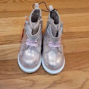 Wonder Nation Baby Girl Star Combat Boot Pink  Size 6 , 6